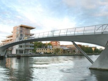 This foot bridge in the town Fredrikstad is a structure that combines concrete with modern composite materials. (Photo: Brick) This foot bridge in the town Fredrikstad is a structure that combines concrete with modern composite materials. (Photo: Brick)