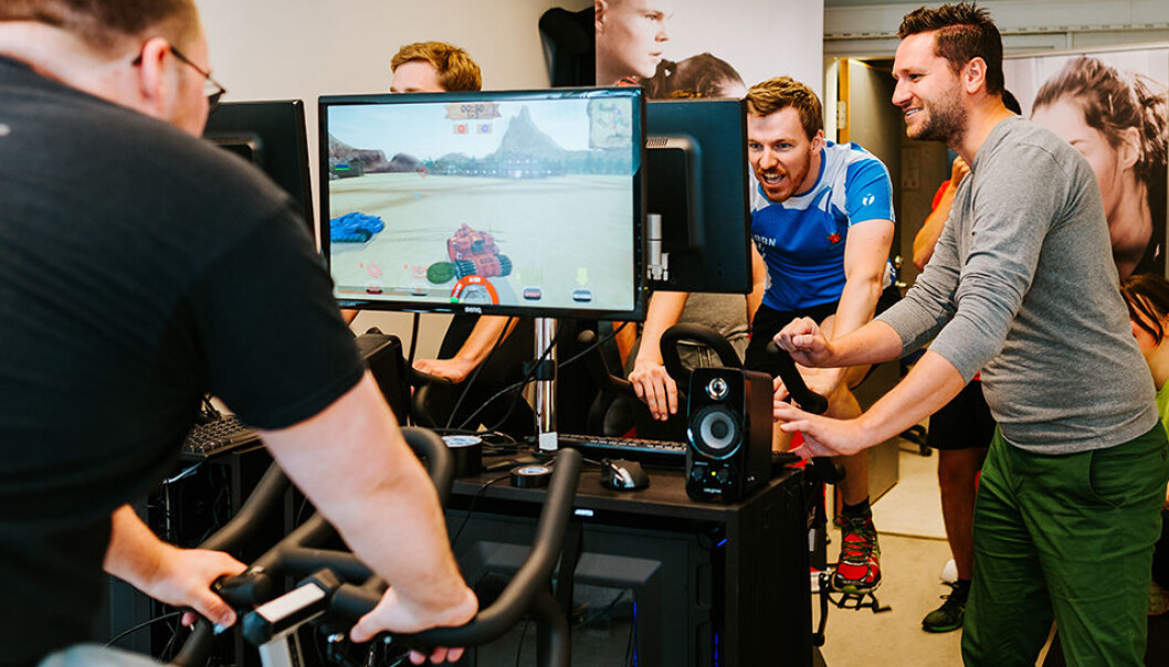 Pedal Tanks combines gaming and training. It was created by people who play a lot themselves and know what works. (Photo: Julie G. Solem, NTNU) Pedal Tanks combines gaming and training. It was created by people who play a lot themselves and know what works. (Photo: Julie G. Solem, NTNU)