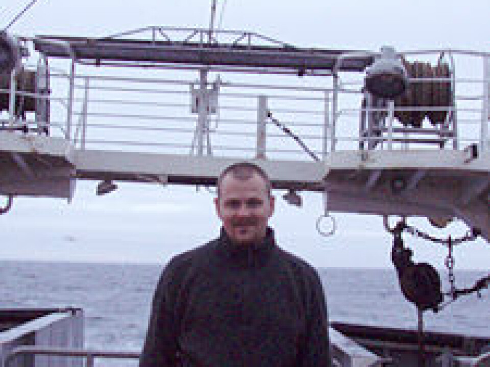 Vidar S. Lien is photographed during the 2008 expedition, when the five observation rigs were recovered. He was not allowed to take the equipment or data with him when he left the ship. (Photo: E. Alexandrov)