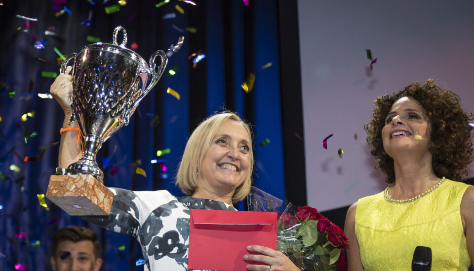 Cecilie G. Gjerde ved Universitetet i Bergen vant lørdagens finale i Forsker Grand Prix. (Foto: Thor Nielsen, NTNU)