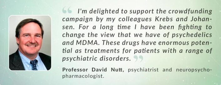 På nettsidene til foreningen EmmaSofia stiller redaktøren i fagtidsskriftet Journal of Psychopharmacology David Nutt opp og gir sin støtte til psykedelikakampanjen til Teri Krebs og Pål-Ørjan Johansen. (Foto: (Illustrasjon: skjermdump ) På nettsidene til foreningen EmmaSofia stiller redaktøren i fagtidsskriftet Journal of Psychopharmacology David Nutt opp og gir sin støtte til psykedelikakampanjen til Teri Krebs og Pål-Ørjan Johansen. (Foto: (Illustrasjon: skjermdump )