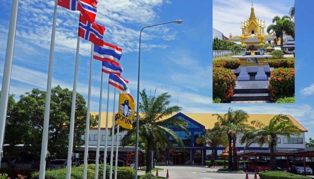 Jotun var blant de tre skandinaviske selskapene som var best likt av utenlandske mellomledere i en studie gjennomført I Bangkok. De bygget et tempel utenfor fabrikken i Thailand etter ønske fra arbeiderne, forteller kommunikasjonsdirektør Sverre M. Knudsen. (Foto: Jotun) Jotun var blant de tre skandinaviske selskapene som var best likt av utenlandske mellomledere i en studie gjennomført I Bangkok. De bygget et tempel utenfor fabrikken i Thailand etter ønske fra arbeiderne, forteller kommunikasjonsdirektør Sverre M. Knudsen. (Foto: Jotun)