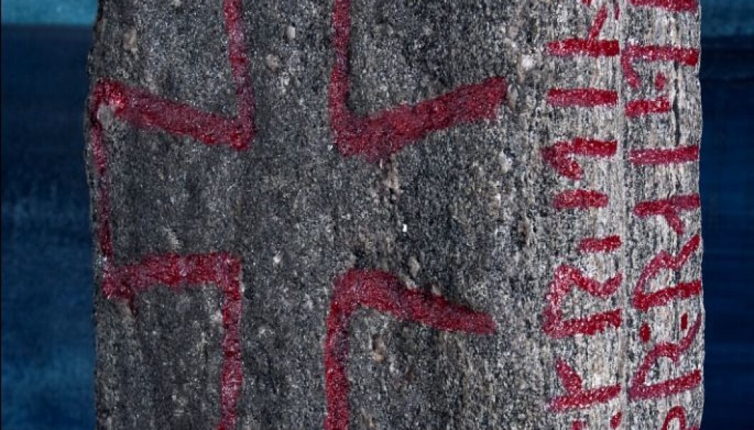 The runes are written in the younger runic alphabet. (Photo: Åge Hojem / NTNU Museum of Natural History and Archaeology) The runes are written in the younger runic alphabet. (Photo: Åge Hojem / NTNU Museum of Natural History and Archaeology)