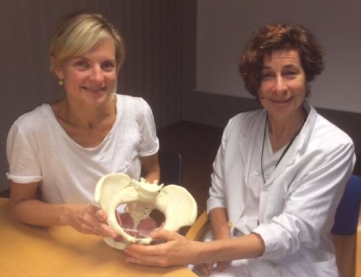 Jette Elisabeth Stær-Jensen (til venstre) og Marie Ellström Engh har studert bekkenbunnen, en av de viktigste musklene i kvinnekroppen. (Foto: Ahus) Jette Elisabeth Stær-Jensen (til venstre) og Marie Ellström Engh har studert bekkenbunnen, en av de viktigste musklene i kvinnekroppen. (Foto: Ahus)