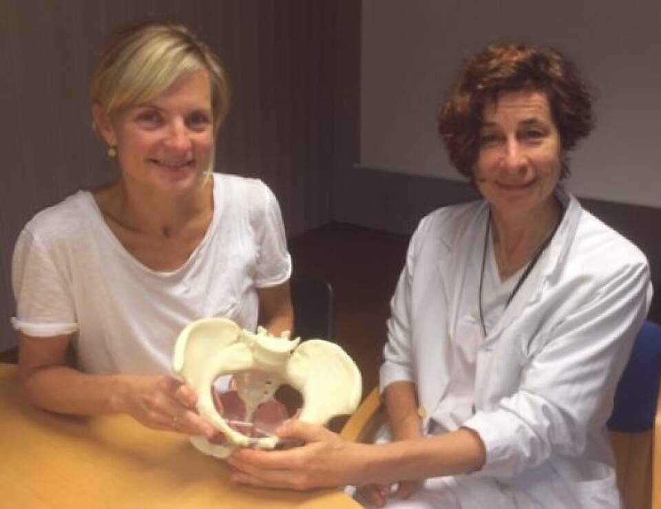Jette Elisabeth Stær-Jensen (til venstre) og Marie Ellström Engh har studert bekkenbunnen, en av de viktigste musklene i kvinnekroppen.  (Foto: Ahus)