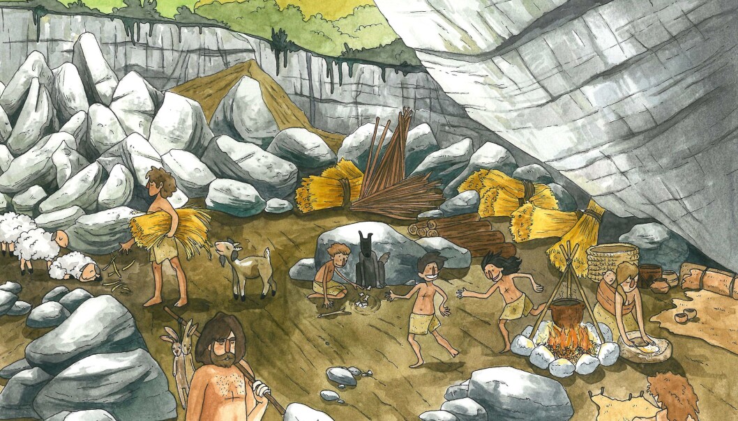 Landbruket kom til Europa fra Midtøsten. Nå bekrefter forskerne at de nyankomne også nådde Spania med denne kunnskapen, noe som blant annet preget opprinnelsen til det baskiske folket. (Illustrasjon: María de la Fuente) Landbruket kom til Europa fra Midtøsten. Nå bekrefter forskerne at de nyankomne også nådde Spania med denne kunnskapen, noe som blant annet preget opprinnelsen til det baskiske folket. (Illustrasjon: María de la Fuente)