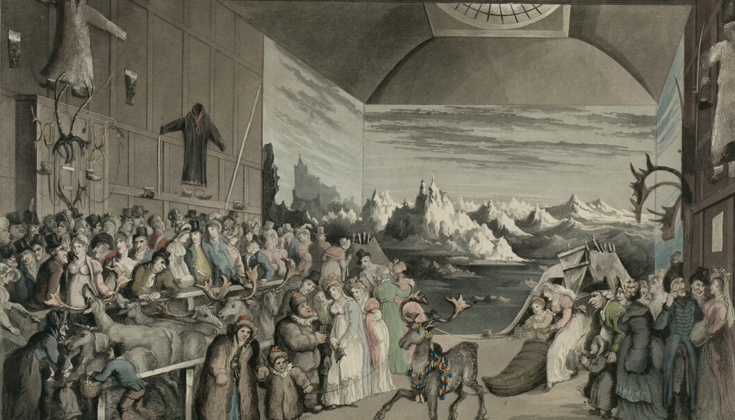 “Mr. Bullock’s Exhibition of Laplenders”. London 1822-23. Family Jens and Karen Thomassen Holm. (Photo: The National Library of Norway) “Mr. Bullock’s Exhibition of Laplenders”. London 1822-23. Family Jens and Karen Thomassen Holm. (Photo: The National Library of Norway)