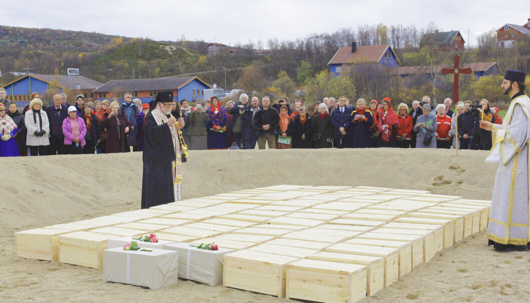 The controversial reburial of 94 skeletons took place in September 2011. Skeletons were buried according to Orthodox Christian tradition. (Photo: Rolf Arvola) The controversial reburial of 94 skeletons took place in September 2011. Skeletons were buried according to Orthodox Christian tradition. (Photo: Rolf Arvola)