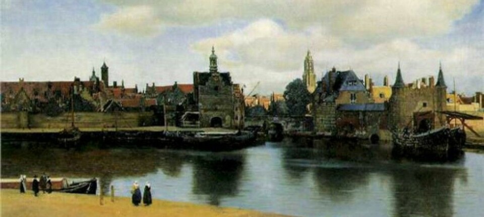 Slik kan det ha sett ut da de norske kvinnene kom til Nederland på 1600-tallet. Parti fra Delft malt av Johannes Vermeer.