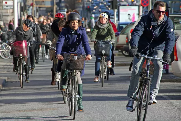København. Tall fra 47 danske byer viste at uhellsrisikoen går ned når antall kilometer på sykkel øker. (Foto: Colourbox)