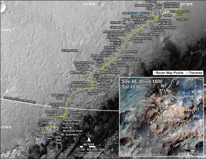 Curiosity har kjørt omtrent 11 kilometer i løpet av tre år. (Foto: NASA) Curiosity har kjørt omtrent 11 kilometer i løpet av tre år. (Foto: NASA)