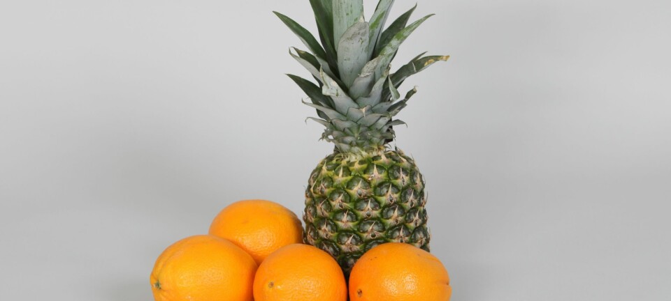 Ananas og appelsiner er vanskelige å skrelle og blir langt mer tilgjengelige for folk når de er ferdig skrelte og oppkuttede. (Foto: Kjell J. Merok, Nofima)