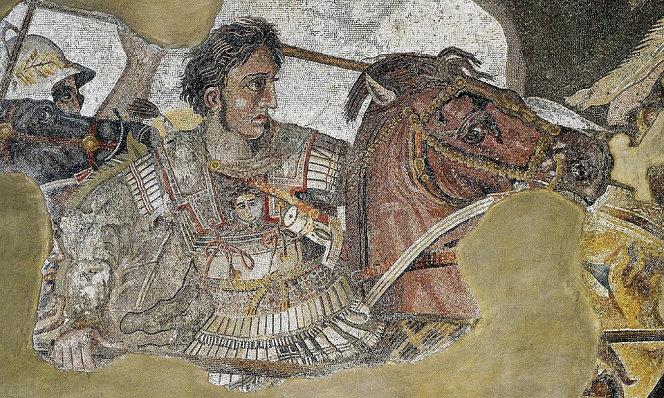Denne mosaikken fra Pompeii viser Aleksander den store under slaget mot Dareios III av Persia. (Foto: The Guardian (DEA/G Nimatallah/De Agostini/Getty Images)