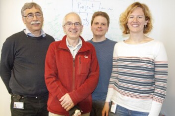 Forskningsgruppen består av Torbjørn Eltoft (t.v.), Anthony Doulgeris, Thomas Kræmer og Malin Johansson. De forsker på fjernmåling innenfor jordobservasjonsgruppa ved Institutt for fysikk og teknologi ved UiT Norges arktiske universitet. (Foto: Karine Nigar Aarskog) Forskningsgruppen består av Torbjørn Eltoft (t.v.), Anthony Doulgeris, Thomas Kræmer og Malin Johansson. De forsker på fjernmåling innenfor jordobservasjonsgruppa ved Institutt for fysikk og teknologi ved UiT Norges arktiske universitet. (Foto: Karine Nigar Aarskog)