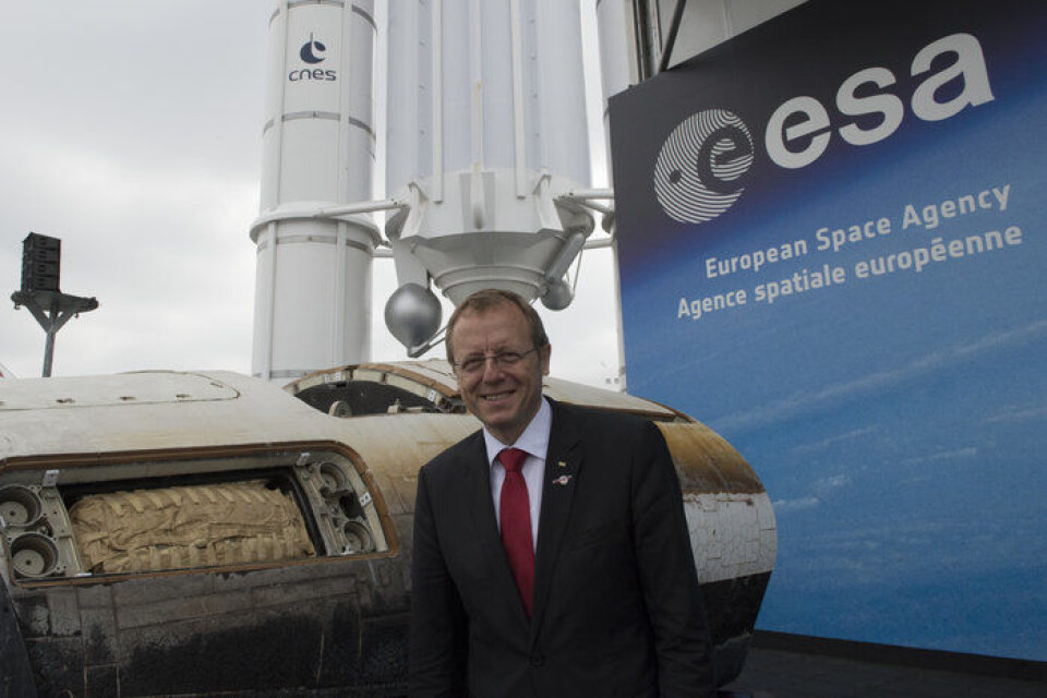 Tyske Johann-Dietrich Woerner er ESAs nye generaldirektør. Her ved Paris Air Show der han offisielt overtok stillingen 1. juli 2015. (Foto: ESA/S. Corvaja)