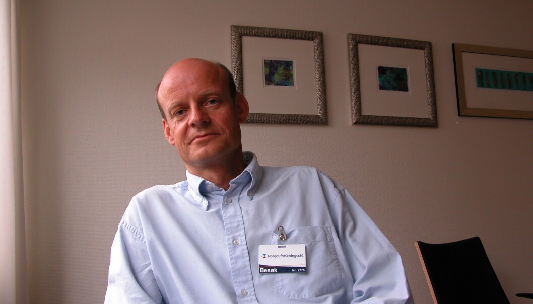 Det er ikke Forskningsrådets ansvar å holde oversikt over hvilke prosjekter det ikke publiseres fra, mener Anders Hanneborg, divisjonsdirektør i Forskningsrådet. (Foto: Forskningsrådet) Det er ikke Forskningsrådets ansvar å holde oversikt over hvilke prosjekter det ikke publiseres fra, mener Anders Hanneborg, divisjonsdirektør i Forskningsrådet. (Foto: Forskningsrådet)
