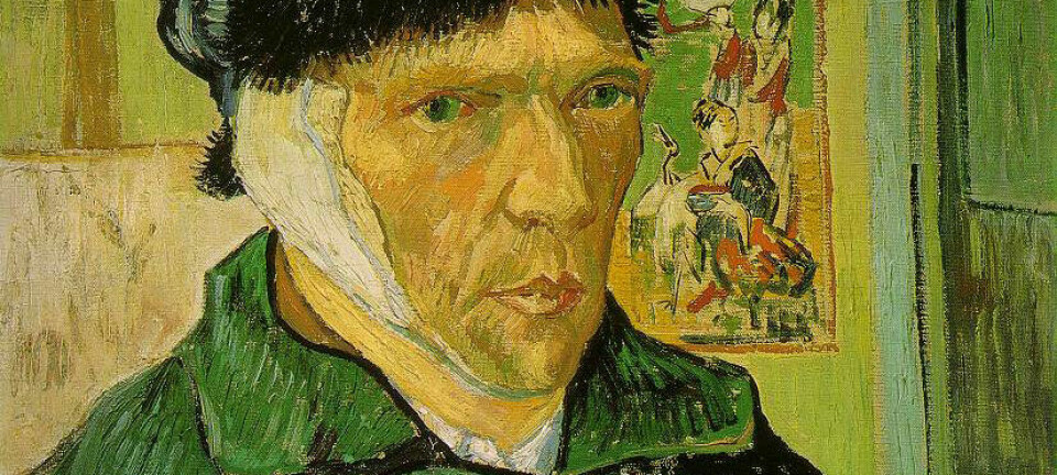 Maleren Vincent Van Gogh brukes ofte som eksempel på det gale, kreative geniet. Han skal ha hatt flere psykotiske opplevelser i løpet av livet. Her er utsnitt fra Selvportrett med avskåret øre fra 1889. (Illustrasjon: Selvportrett med avskåret øre, Vincent Van Gogh, Courtauld Institute Galleries)