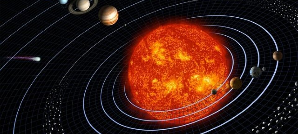 I vårt eget solsystem kretser planetene rundt solen i nesten sirkelrunde baner. Men hvordan ser planetenes baner ut i andre solsystem? Det har danske forskere utviklet en ny metode til å måle.  (Illustrasjon: NASA)