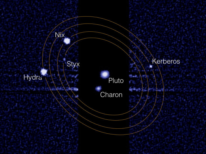 Slik ser Pluto-systemet ut gjennom Hubble-teleskopets linser. (Foto: NASA/M. Showalter) Slik ser Pluto-systemet ut gjennom Hubble-teleskopets linser. (Foto: NASA/M. Showalter)