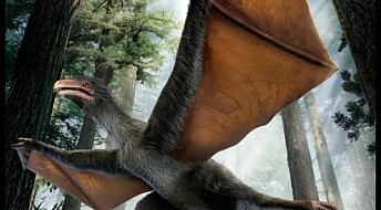 Dinosaur med vinger som en flaggermus