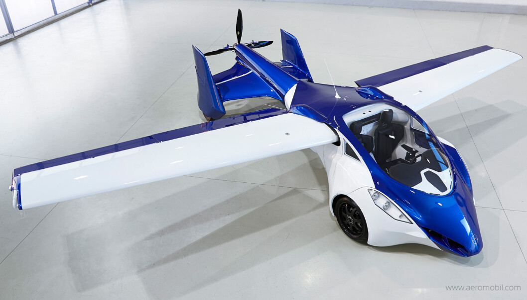 AeroMobil kan fly i 200 kilometer i timen og kjøre litt saktere på bakken. (Foto: Aeromobil.com) AeroMobil kan fly i 200 kilometer i timen og kjøre litt saktere på bakken. (Foto: Aeromobil.com)