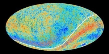 Tidligere forskning har vist at et område av universet er spesielt kaldt, markert med en sirkel på bildet. Forskerne jaktet på en forklaring – og fant et gigantisk tomrom. (Foto: (Illustrasjon: ESA/Planck Collaboration)) Tidligere forskning har vist at et område av universet er spesielt kaldt, markert med en sirkel på bildet. Forskerne jaktet på en forklaring – og fant et gigantisk tomrom. (Foto: (Illustrasjon: ESA/Planck Collaboration))