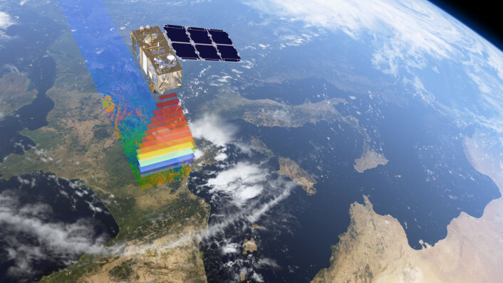 ESAs miljøsatellitt Sentinel-2A ser vegetasjonsdekke, skog, landbruksområder, innsjøer, elver og kystlinjer i 13 bølgelengder av synlig lys, nær-infrarødt og infrarødt, for forvalting av ressurser. (Foto: ESA/ATG medialab) ESAs miljøsatellitt Sentinel-2A ser vegetasjonsdekke, skog, landbruksområder, innsjøer, elver og kystlinjer i 13 bølgelengder av synlig lys, nær-infrarødt og infrarødt, for forvalting av ressurser. (Foto: ESA/ATG medialab)