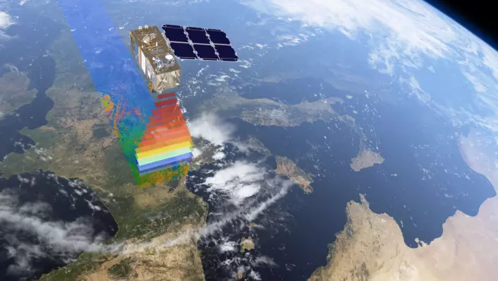 ESAs miljøsatellitt Sentinel-2A ser vegetasjonsdekke, skog, landbruksområder, innsjøer, elver og kystlinjer i bølgelengder av synlig lys og nær-infrarødt, for forvalting av ressurser.  (Foto: ESA/ATG medialab)