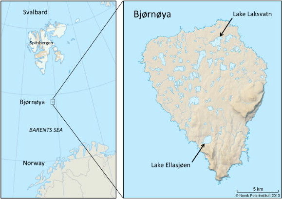 Kart over Bjørnøya. (Foto: (Illustrasjon: Framsenteret))