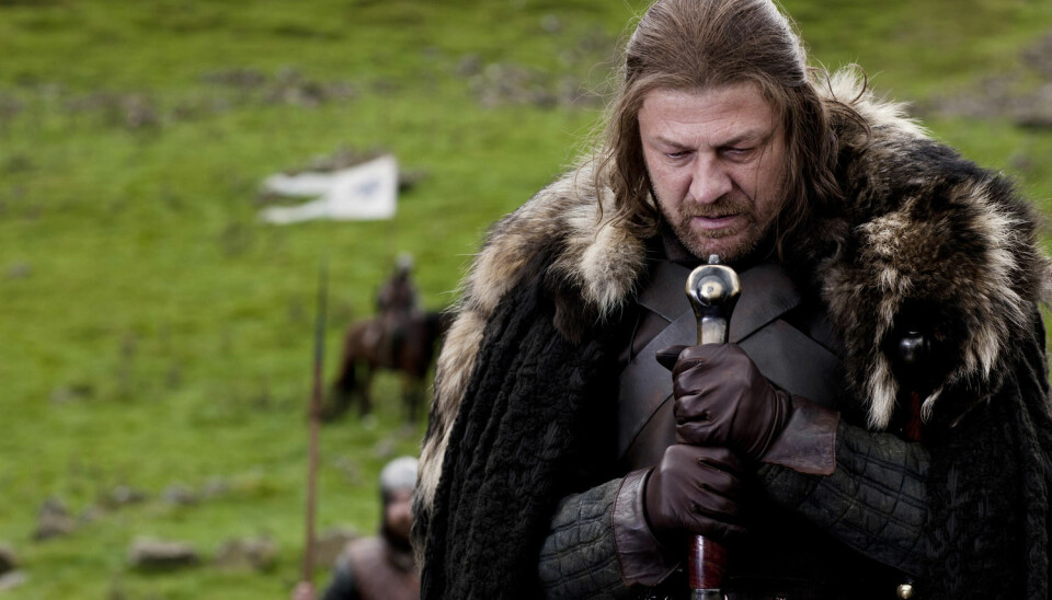 Eddard Stark med sverdet sitt, Ice, med blad av valyrisk stål. (Foto: Nick Briggs, HBO/AP)