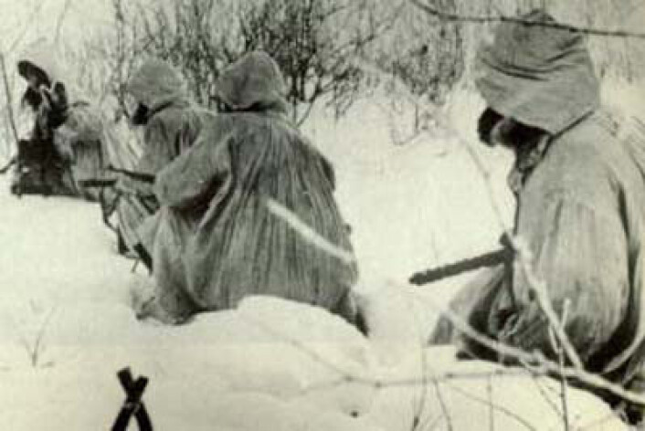 Norske frontkjempere ved Leningrad-fronten. (Foto: Fra Kjell Fjørtofts bok «Veien til Østfronten») Norske frontkjempere ved Leningrad-fronten. (Foto: Fra Kjell Fjørtofts bok «Veien til Østfronten»)