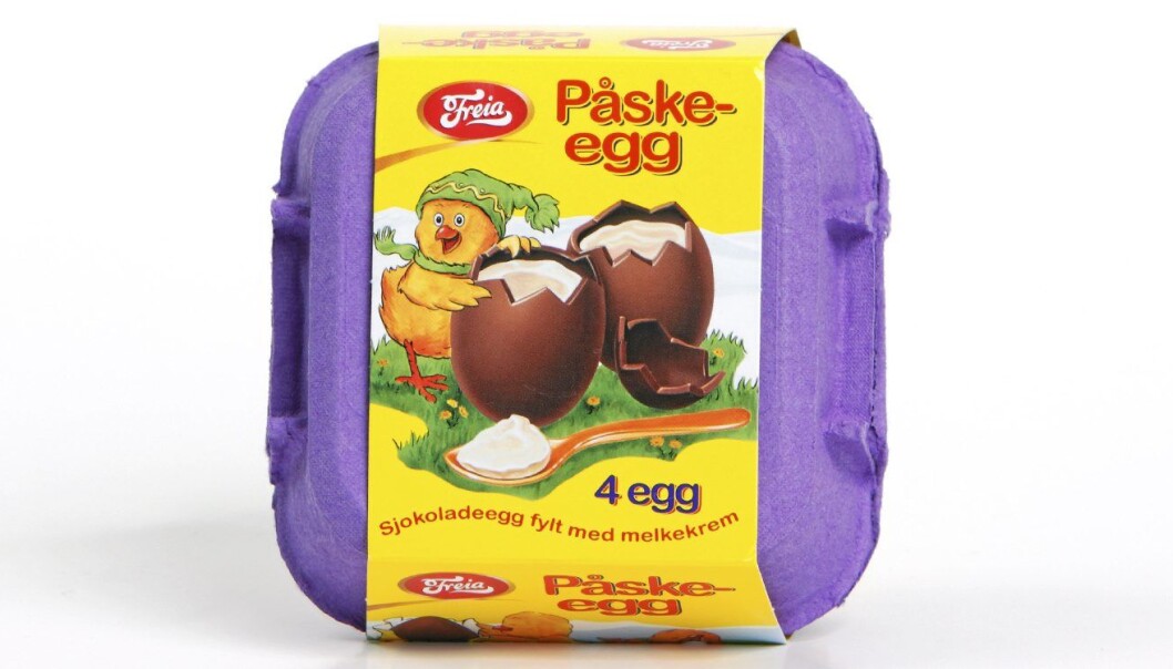 Freia har fått hard medfart de siste ukene på grunn av sjokoladeprodusentens bruk av palmeolje i påskeeggene. (Foto: Freia) Freia har fått hard medfart de siste ukene på grunn av sjokoladeprodusentens bruk av palmeolje i påskeeggene. (Foto: Freia)