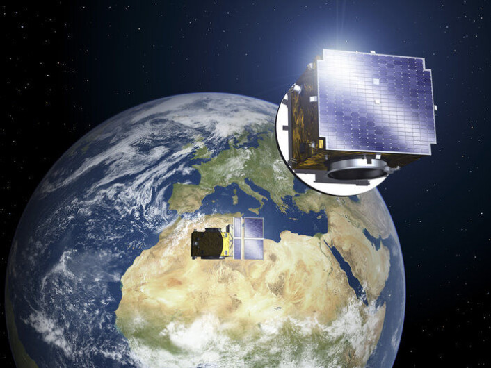 De to satellittene i Proba-3 vil skygge for sola og skape kunstige solformørkelser for hverandre for å kunne studere solas korona. (Foto: ESA/P. Carril) De to satellittene i Proba-3 vil skygge for sola og skape kunstige solformørkelser for hverandre for å kunne studere solas korona. (Foto: ESA/P. Carril)