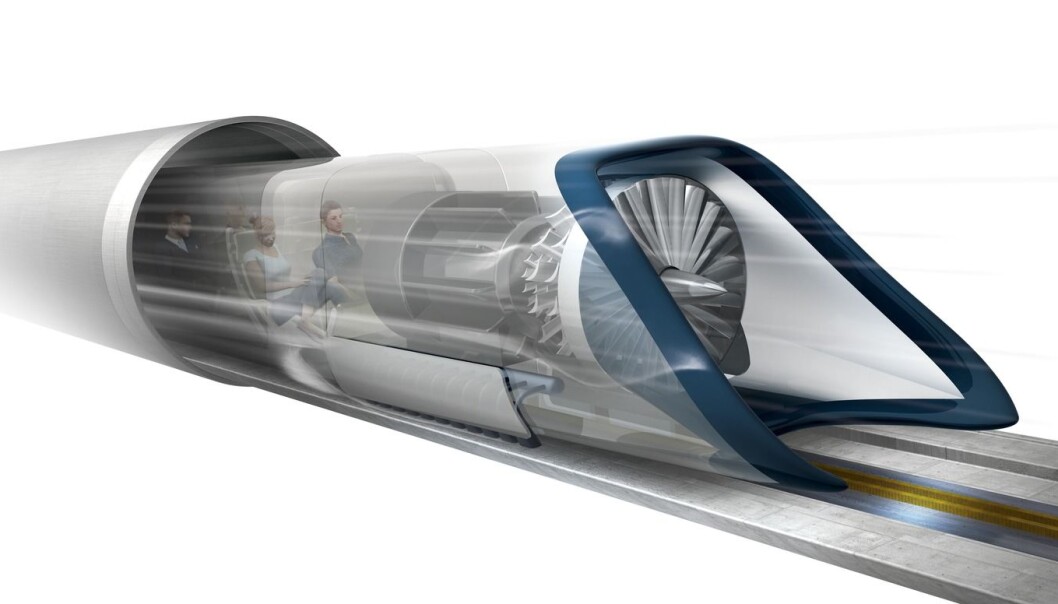 Hyperloop, slik Elon Musk og SpaceX ser det for seg. Dette konseptet er hovedsakelig for persontransport, men andre selskaper har foreslått større fraktvarianter av Hyperloop. (Foto: Science photo library) Hyperloop, slik Elon Musk og SpaceX ser det for seg. Dette konseptet er hovedsakelig for persontransport, men andre selskaper har foreslått større fraktvarianter av Hyperloop. (Foto: Science photo library)