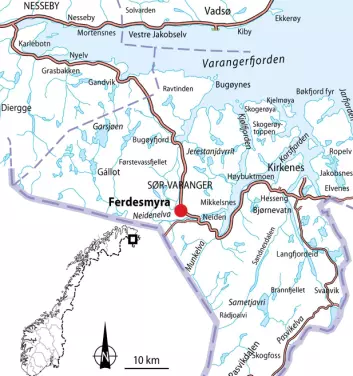 Ferdesmyra i Øst-Finnmark. (Foto: (Kart: NINA))