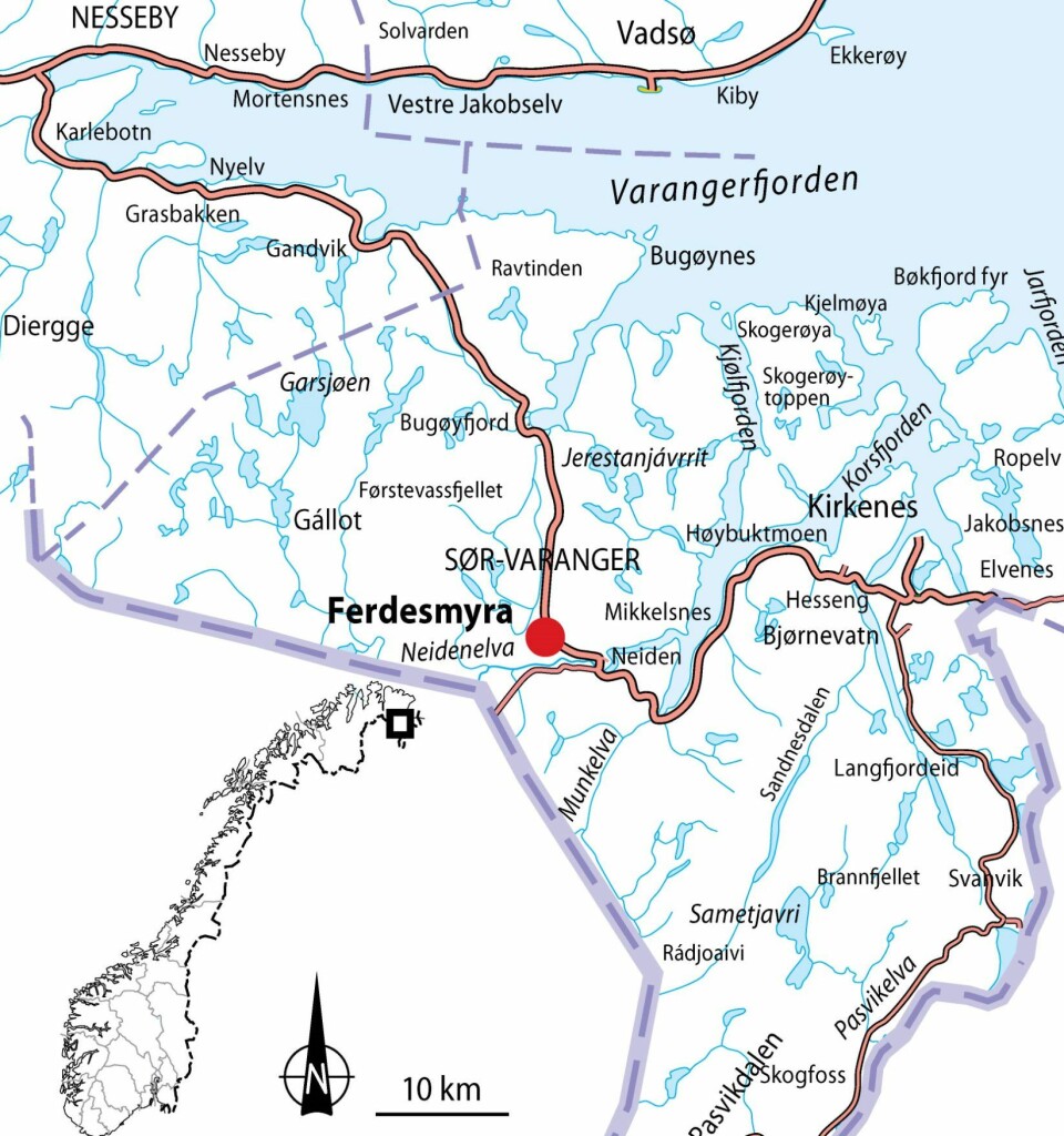 Ferdesmyra i Øst-Finnmark. (Foto: (Kart: NINA))