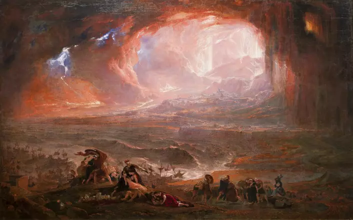 Ødeleggelsen av Pompeii og Herculanuem, slik den britiske maleren John Martin (1789-1854) så det for seg. (Foto: (Bilde: Offentlig eiendom))