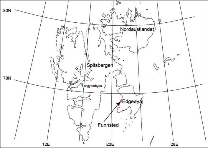 Funnstaden på Edgeøya. Funnstaden på Edgeøya.