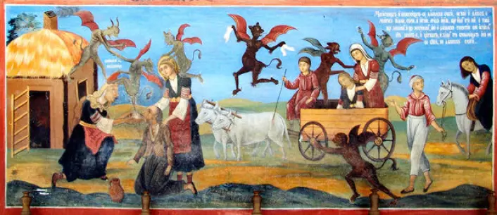 Bildet viser en detalj av et maleri fra Rila kloster, Bulgaria. (Illustrasjonsfoto: Wikipedia)