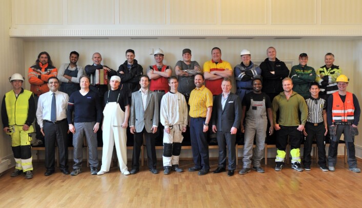 Tidligere anleggsarbeidere, selgere, gartnere, mekanikere og andre yrker. Alle disse er nå med i prosjektet. (Foto: Carl-Erik Eriksson, Trondheim kommune) Tidligere anleggsarbeidere, selgere, gartnere, mekanikere og andre yrker. Alle disse er nå med i prosjektet. (Foto: Carl-Erik Eriksson, Trondheim kommune)