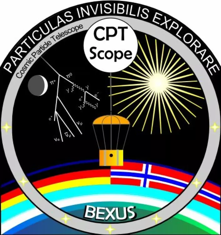 Logoen til CPT-SCOPE, studentgruppen ved NTNU som skal forske på høyenergetiske partikler i atmosfæren ved hjelp av forskningsballong. (Foto: CPT-SCOPE)