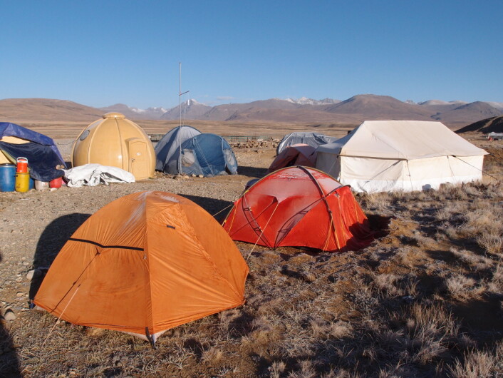 Forskeren fra universitetet Ås bodde sammen med pakistanske og franske kolleger på Deosai-høysletten 4000 meter over havet. (Foto: Richard Bischof) Forskeren fra universitetet Ås bodde sammen med pakistanske og franske kolleger på Deosai-høysletten 4000 meter over havet. (Foto: Richard Bischof)