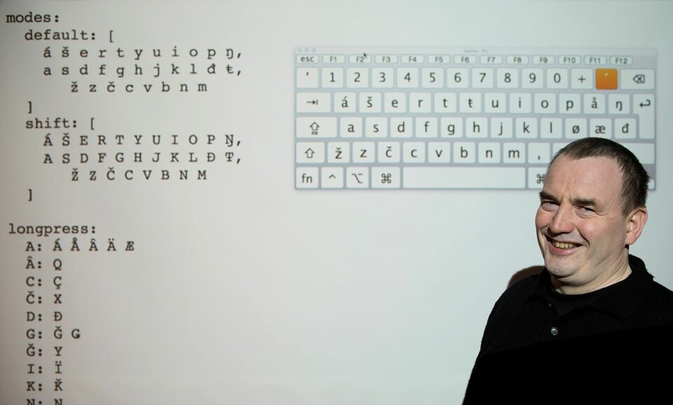 Professor Trond Trosterud har tidligere vært med på å utvikle et samisk tastatur for vanlige datamaskiner. Nå er det mobiltelefoner og nettbrett som får samisk tastatur. (Foto: Stig Brøndbo)