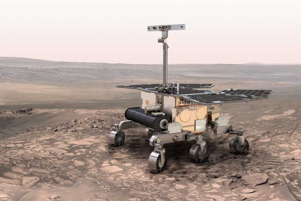 Roveren til ESAs ExoMars-prosjekt. Roveren skal etter planen lande på Mars i 2018 for å lete etter is, vann og liv. (Foto: ESA)
