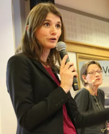 Den svenske statsviteren Jenny Madestam mener at Gudrun Schyman som person kan ta mye av æren for at Feministisk Initiativ gjorde et godt valg.  (Foto: Siw Ellen Jakobsen)