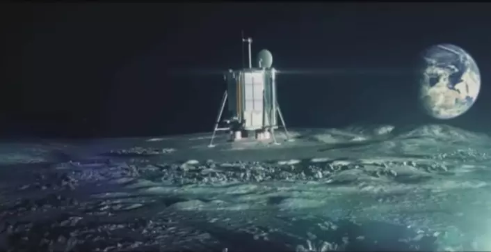 Skjermdump fra promo-video som viser Lunar Mission One på månens overflate. (Foto: (Bilde: Skjerdump))