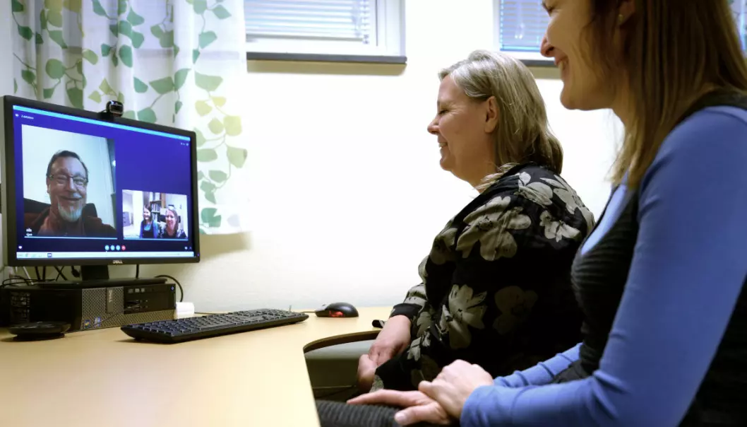 Experiences with video conference were positive, and it was suitable for more than expected. (Photo: Norwegian Centre for E-health Research)