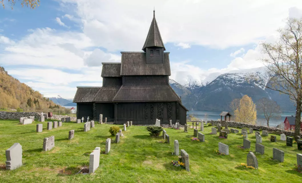 The oldest dated timber log in Urnes church had already begun to grow in 765. (Photo: Leif Anker, Directorate for Cultural Heritage)