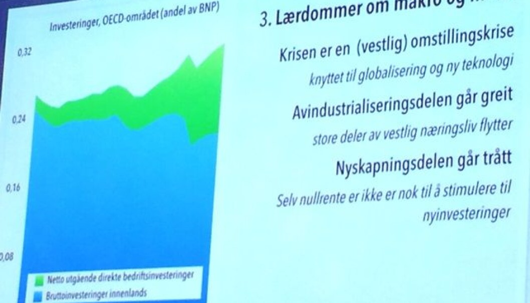 Europeiske bedrifter som har penger til overs, investerer dem i land i Asia istedet for i sine egne land. Det er et problem, ifølge professor Victor Norman ved Norges Handelshøyskole. (Ill. Victor Norman) Europeiske bedrifter som har penger til overs, investerer dem i land i Asia istedet for i sine egne land. Det er et problem, ifølge professor Victor Norman ved Norges Handelshøyskole. (Ill. Victor Norman)