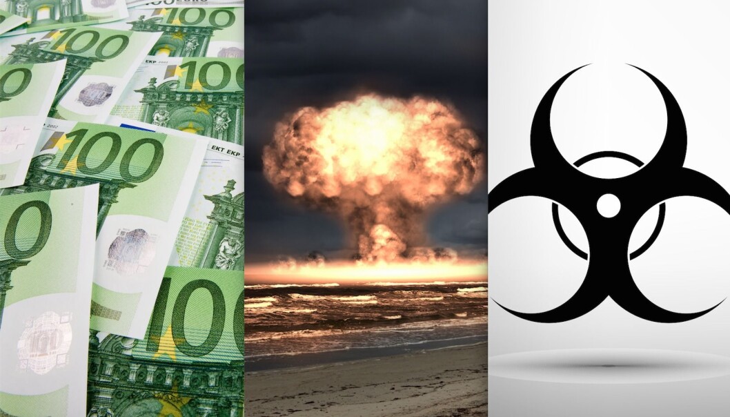 Økonomisk ulikhet, atomvåpen og epidemier fryktes av mange. (Illustrasjonsfotos: Colourbox) Økonomisk ulikhet, atomvåpen og epidemier fryktes av mange. (Illustrasjonsfotos: Colourbox)